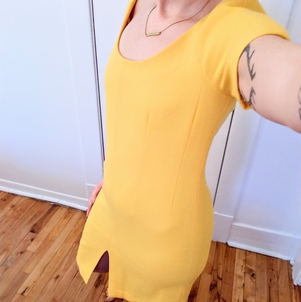 Sunny Yellow Midi Dress